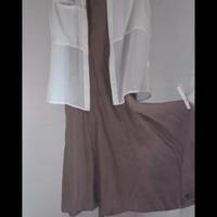 Vestito estivo marrone modello godet 