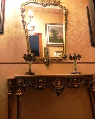 CONSOLLE CON SPECCHIO STILE IMPERO