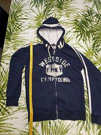 Felpa Fred Mello blu con cappuccio ragazzo XXL