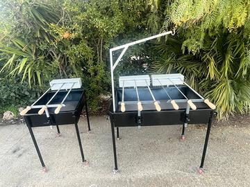 ⚠️🔥Barbecue a legna con girarrosti elettrici 🔥⚠️