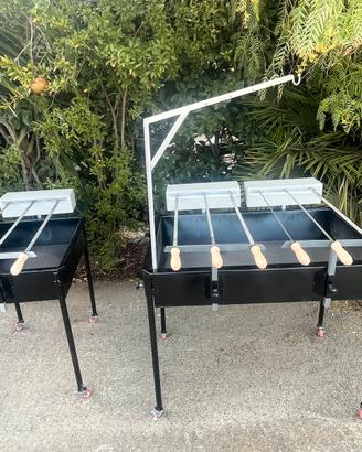 ⚠️🔥Barbecue a legna con girarrosti elettrici 🔥⚠️
