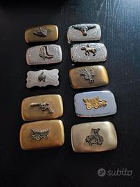 Lotto 100 fibbie Western vintageChambers Belt&co