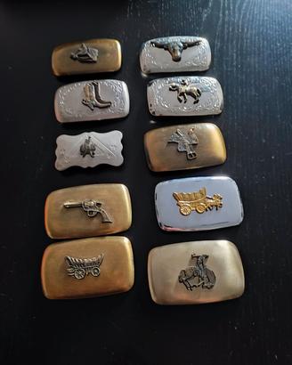 Lotto 100 fibbie Western vintageChambers Belt&co