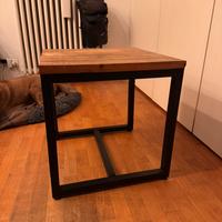 Tavolino ferro e legno chiaro