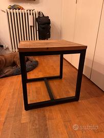 Tavolino ferro e legno chiaro