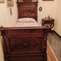 Letto singolo in legno fine '800