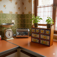 🌻 Portaspezie Vintage in legno e ceramica