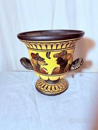 Raro vaso krater greco in terracotta con scene mit
