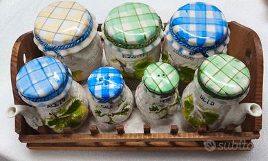 Set Condimenti e Barattoli in Ceramica Vintage