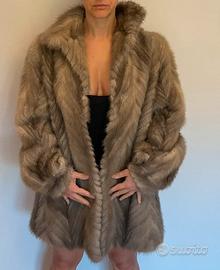 Giaccone visone a spina di pesce - silver