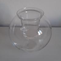 Vaso in vetro trasparente con portacandela