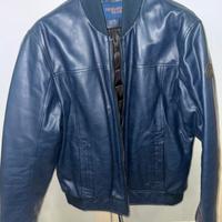 Bomber in pelle blu - Trussardi Jeans