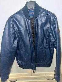 Bomber in pelle blu - Trussardi Jeans