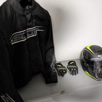 Kit giacca casco guanti moto 