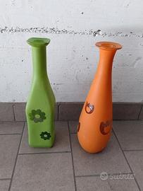 Coppia di vasi in vetro hippy vintage