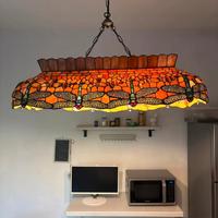 Lampadario stile Tiffany - Libellule color ambra