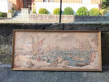 Grande arazzo vintage “Venezia” con cornice