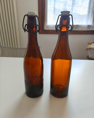 Set 2 Bottiglie Birra Vintage Ambra  da collezione