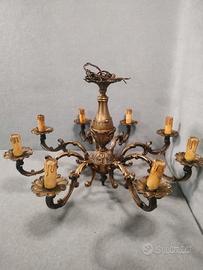 Lampadario ottone vintage