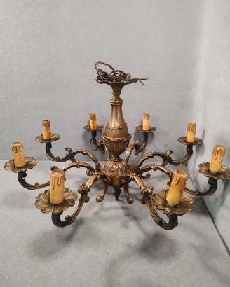Lampadario ottone vintage