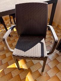 6 Sedie finitura Rattan
