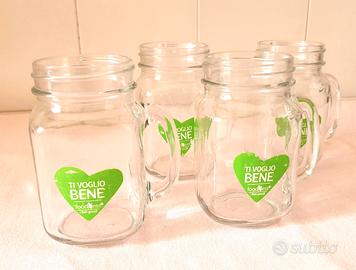 SET 4 boccali Foodness in vetro per tappo capsula