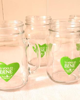 SET 4 boccali Foodness in vetro per tappo capsula