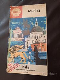 Shell Carta stradale e autostradale Italia 1968