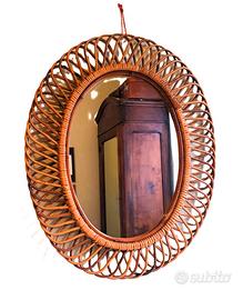 SPECCHIO OVALE ITALIA MODERNARIATO ANNI '60 - '70