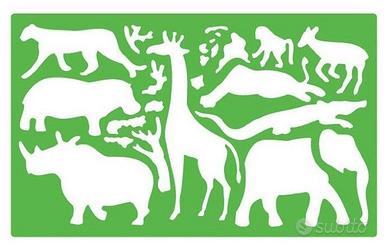 Set 4 stencil disegno animali