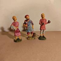 3 statuine per presepe napoletano natale addobbo