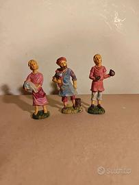 3 statuine per presepe napoletano natale addobbo