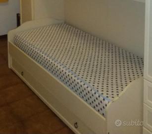 Letto singolo con secondo lettino estraibile