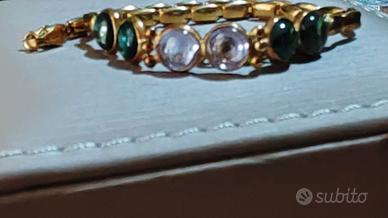 braccialetto oro 18 ct e pietre preziose 