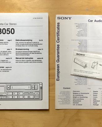 Manuale autoradio Sony XR-3050