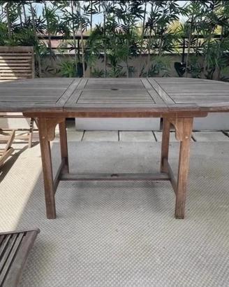 Tavolo in legno da esterno estendibile 130-170x100