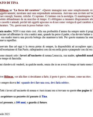 Il passato di Tina (per acquistarne un pezzetto)