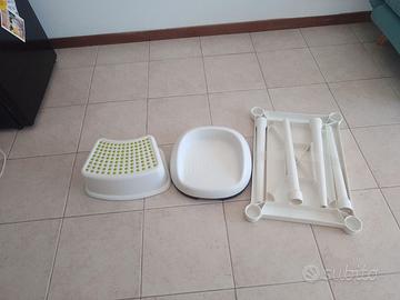 set per bambini (rialzino, sgabellino e tavolino)