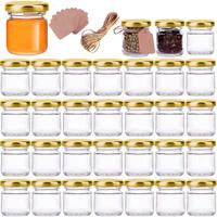 32 Mini Barattoli di Vetro con Coperchi in Metallo