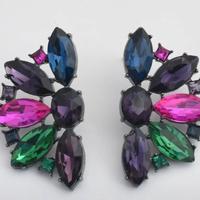 Orecchini vintage con cristalli 