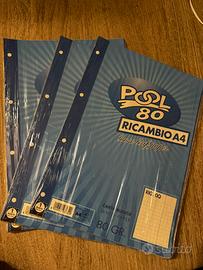 3 ricambi A4 a quadretti 0Q – nuovi sigillati