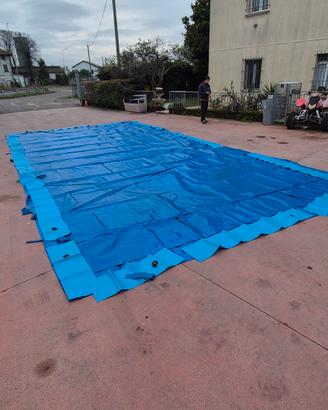 telo copertura piscina con  tubolari  240g/m3