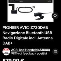 Pioneer AVIC-Z730DAB  autoradio navigatore DAB-GPS
