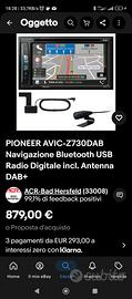Pioneer AVIC-Z730DAB  autoradio navigatore DAB-GPS