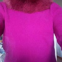 maglione donna lana ed eco pelliccia 