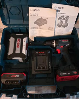 Avvitatore BOSCH GSB18V + 2 batterie e kit inserti