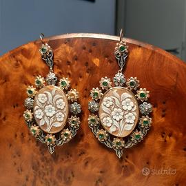 orecchini oro e smeraldi 