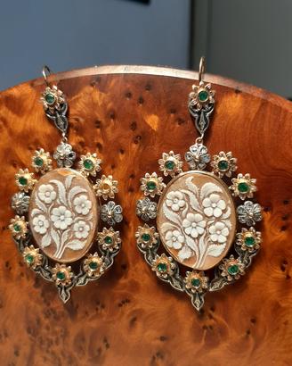 orecchini oro e smeraldi 