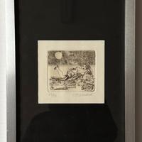 Quadro incisioni all’acquaforte di D. Romano 23x65