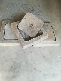 3 COPERCHI CHIUSINO IN CEMENTO PER POZZETTO